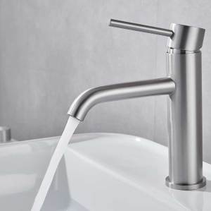 Single Handle faucet Brushed 304 stainless steel vanity tap wares faucet basin taps