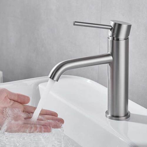 Single Handle faucet Brushed 304 stainless steel vanity tap wares faucet basin taps