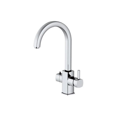 Modern 3 Ways Dual Handle Chrome Copper Kitchen Sink Tap Mixer Purifier filter Drinking Water faucet