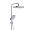 Newly Cold And Hot Water Brass Rain Mixer White Tempered Glass Shelf Luxury Functional Bathroom Shower Set