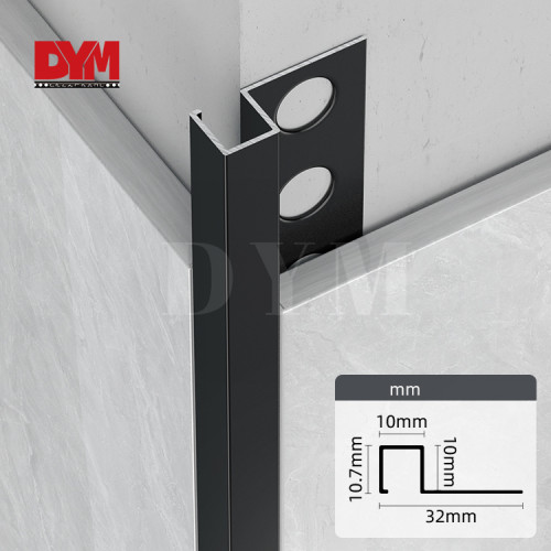 High-performance aluminum square edge trim for tile
