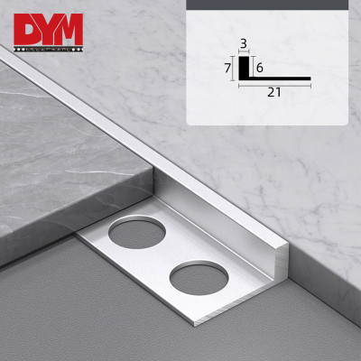 Anodized Black 10mm Aluminum L Shaped Tile Edging Trim