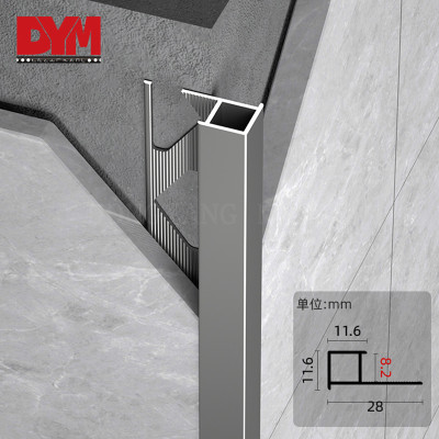 Brushed 10mm Ceramic Square Tile Trim