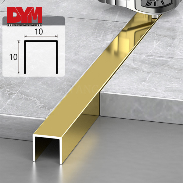 Aluminum Gold U Shaped Tile Edging Trim