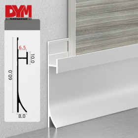 Polished Aluminum Metal White Skirting Board