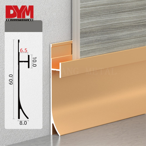 Polished Aluminum Metal White Skirting Board