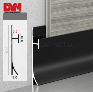 Polished Aluminum Metal White Skirting Board