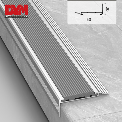 Commercial Aluminum Anti Slip Rubber Stair Nosing Trim