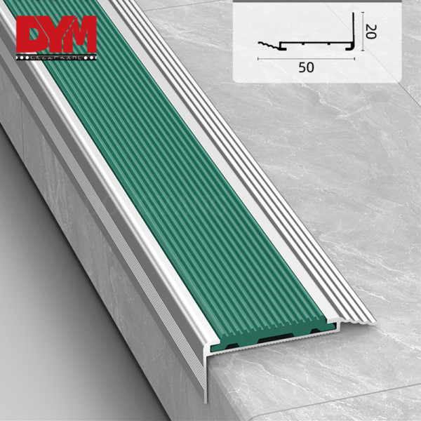 Commercial Aluminum Anti Slip Rubber Stair Nosing Trim