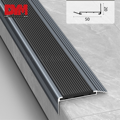 Commercial Aluminum Anti Slip Rubber Stair Nosing Trim