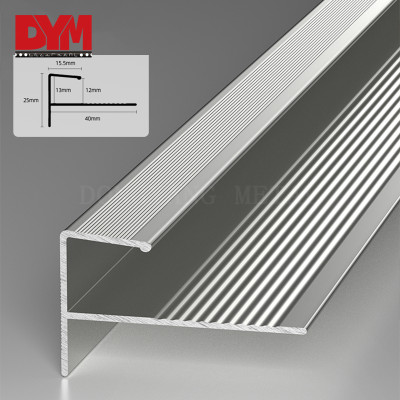 Customized F-shaped Aluminum Flooring stair nosing