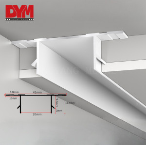 Double T shaped Light Aluminum Channel Trim for Ceiling