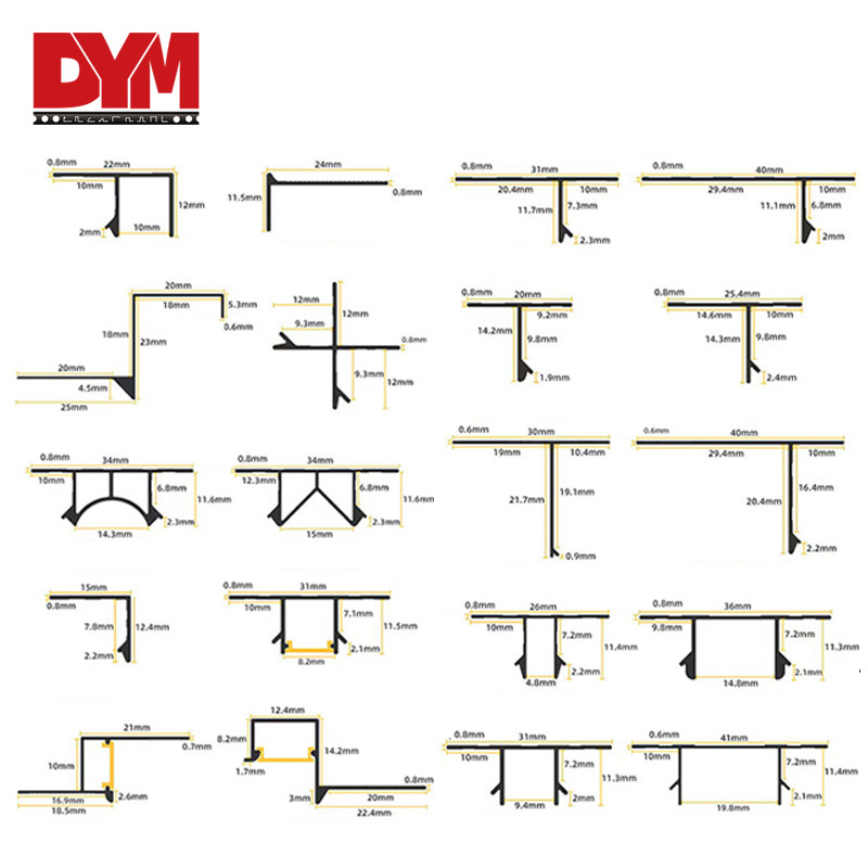 Double T shaped Light Aluminum Channel Trim for Ceiling