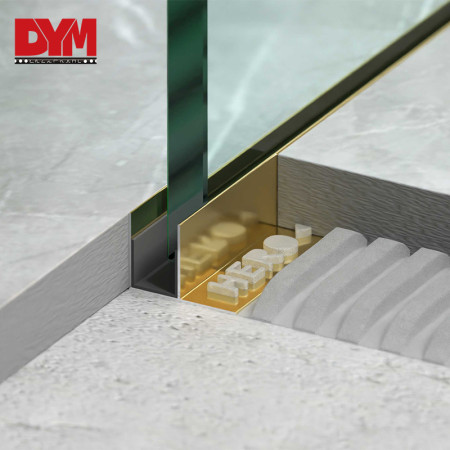 F Shaped Aluminum Shower Glass Profile