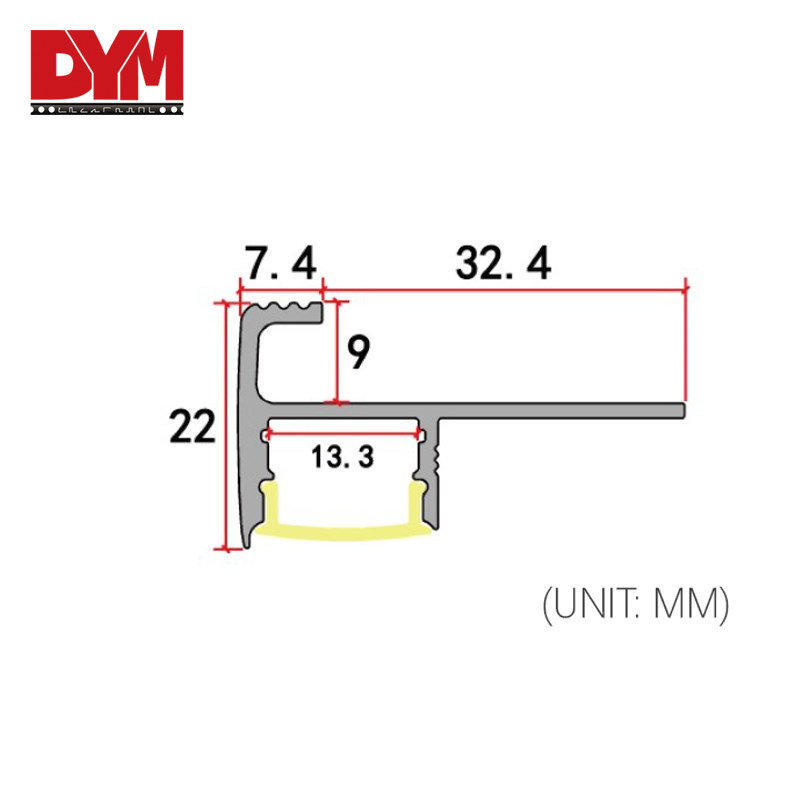 Aluminum LED External Stair Nosing Trim