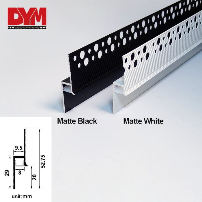 Aluminium wall Plastering profile Skirting board with Led strip