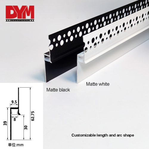 Aluminium wall Plastering profile Skirting board with Led strip