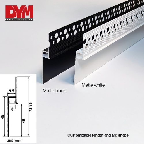 Aluminium wall Plastering profile Skirting board with Led strip