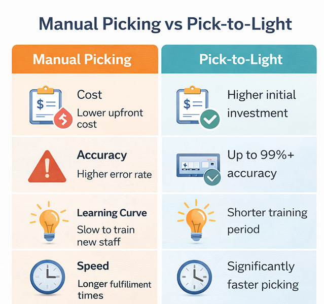 pick to light vs manual picking