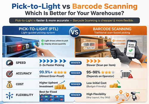 Pick to Light vs Barcode Scanning: Which Is Better for Your Warehouse?