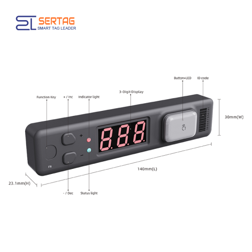 Pick to Light Label with 3-Digit Tube Display and 7-Color Light Button