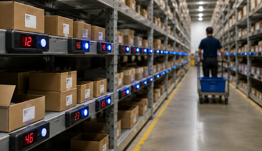 pick to light digital label in warehouse