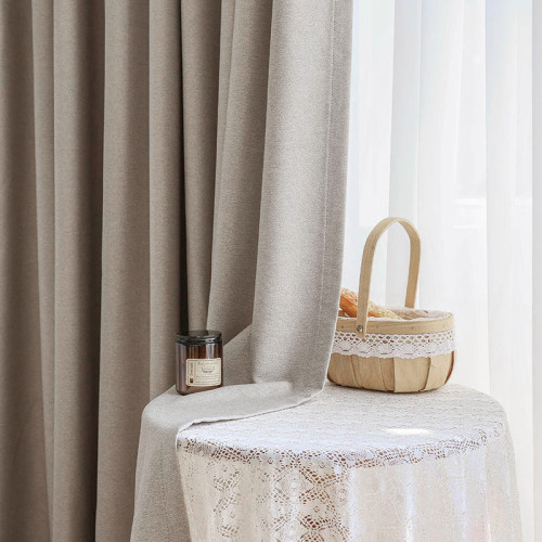 Blackout Faux Linen Curtain | Soft Texture Drapes for Living Rooms | Custom Curtain | Wholesale