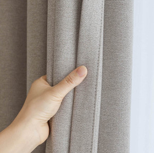 Blackout Faux Linen Curtain | Soft Texture Drapes for Living Rooms | Custom Curtain | Wholesale