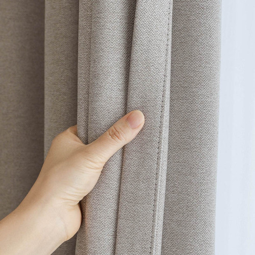 Blackout Faux Linen Curtain | Soft Texture Drapes for Living Rooms | Custom Curtain | Wholesale