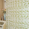 Green Leaves Embroidery Sheer Curtain Voile Drapery for Living Room