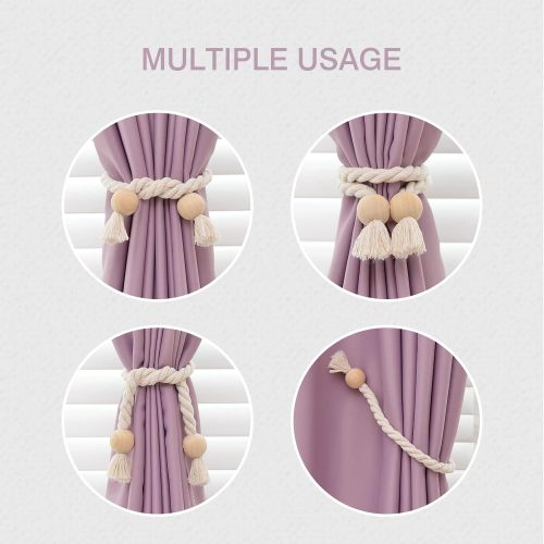 Wooden Ball Magnetic Curtain Tiebacks Home Decor Drape Tie Backs Curtain Holdbacks