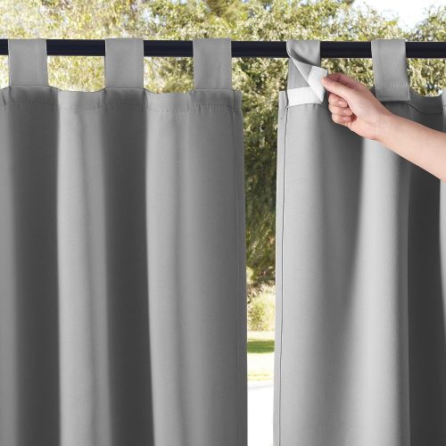 Waterproof Outdoor Curtains | Tab Top Curtain Panels for Porch, Pergola and Cabana