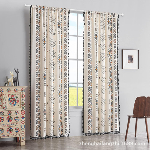 Bohemian Light-filtering Curtains for Living Room | Semi-sheer Curtains | Custom Curtain Wholesale