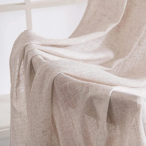 Faux Linen Sheer Curtains | Memory Shape | Customizable Colors & Headers | Wholesale Curtain Factory