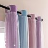 Rainbow Ombre Star Cutouts Blackout Curtains for Girls Bedroom Children's Room | Customizable Colors | Curtain Manufacturer