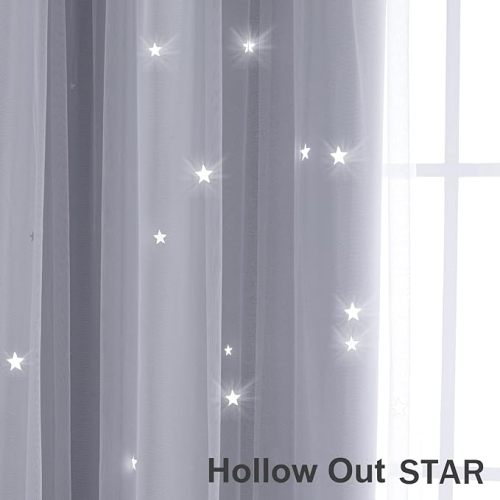 Solid Color Star Hollowout Blackout Curtains for Children's Room Bedroom | Customizable Colors