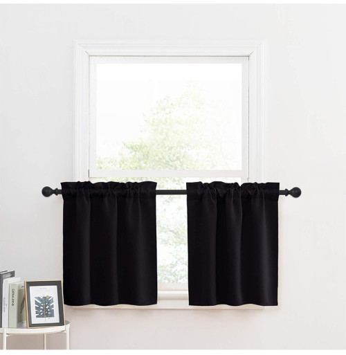 Kitchen Curtains | Café Curtains | Rod Pocket Kitchen Curtain Valance and Tiers Set | Curtain ODM