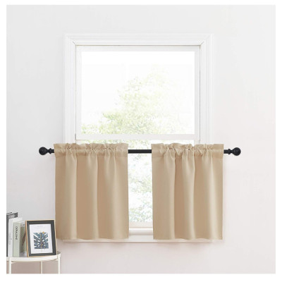 Kitchen Curtains | Café Curtains | Rod Pocket Kitchen Curtain Valance and Tiers Set | Curtain ODM