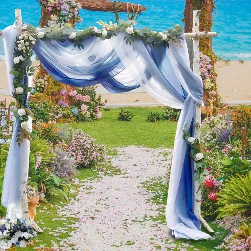 Wedding Draping Fabric | Mixed Color Chiffon Drapery Sheer Curtain | Backdrop Curtain for Wedding | Ceremony Party Decoration