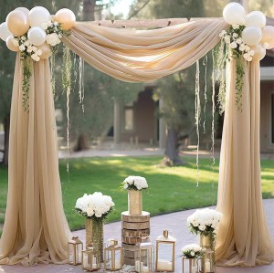 Solid Color Wedding Curtain Backdrop | Chiffon Drapery Sheer Curtain | Ceremony Party Decor