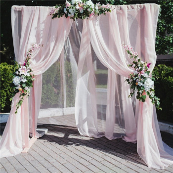 Backdrop Curtain for Wedding | Rod Pocket Sheer Curtain | Ceremony Party Decor | Customizable Colors