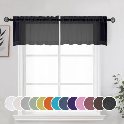 Sheer Curtains Chiffon Valance | Rod Pocket Café Curtains | Short Curtains for Kitchen | Curtain Wholesale