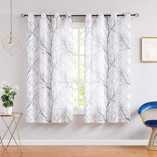 Faux Linen Print Sheer Curtains | Grommet Voile Sheer Drapes for Living Room | Wholesale