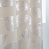 Leaf Motif Blackout Curtains | Modern Shiny Custom Curtain for Living Room Bedroom | Curtain Manufacturer