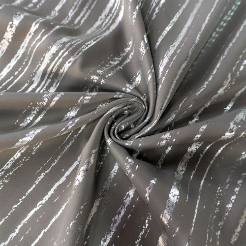 Modern Striped Blackout Curtains | Silver Foiled Curtain for Living Room & Bedroom