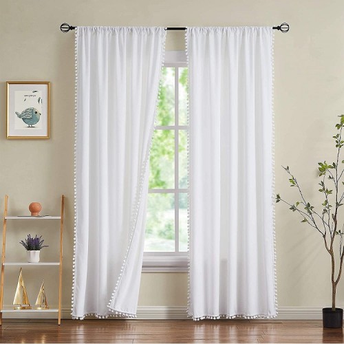 Chiffon White Curtains for Bedroom | Sheer Curtains for Living Room | Curtain Factory