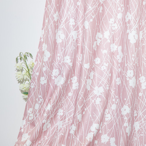 Pink Floral Velvet Curtain | Soft Blackout Curatins For Bedroom Living Rooms | Custom Curtain