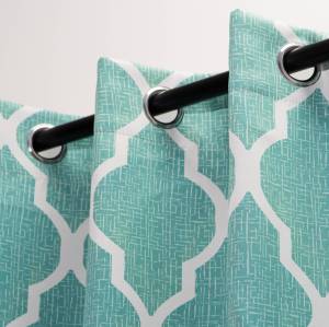 Modern Geometric Blackout Curtains | Grommet Black out Curtains for Living Room | Curtains Factory