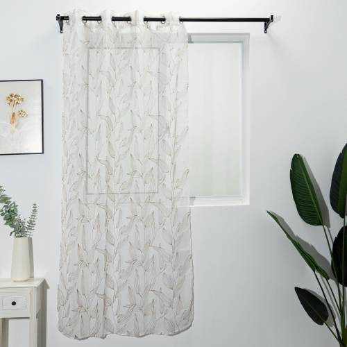 Embroidery White Sheer Curtain for Bedroom | Living Room Sheer Curtains