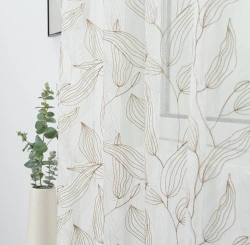 Embroidery Sheer White Curtain for Bedroom Living Room | Voile Curtains Manufacturer | Curtain Supplier